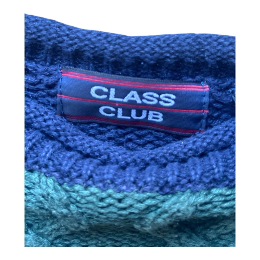 VTG Class Club COOGI Style striped sweater 90s Youth L 12-14 Knit Cosby - Picture 4 of 4